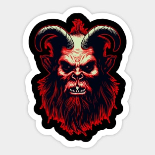 Vintage Krampus Christmas Holiday Horror Graphic Sticker